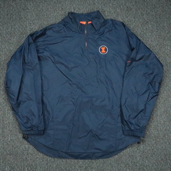Nike Other - Illinois Fighting Illini Jacket Mens Large Blue Nike Quarter Zip Windbreaker